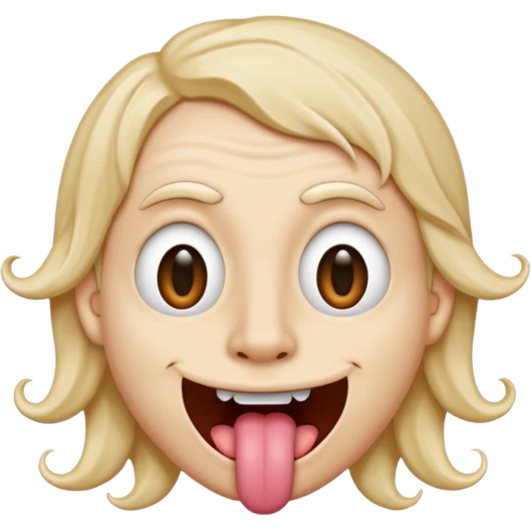 Ojos en forma de equis boca ondulada y con lengua afuera del lado izquierdo como el logo de nirvana emoji