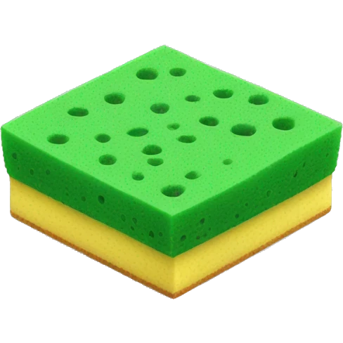 green flat square dish sponge emoji