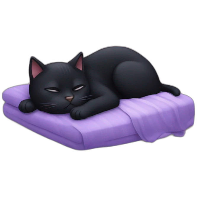 sleep black cat emoji
