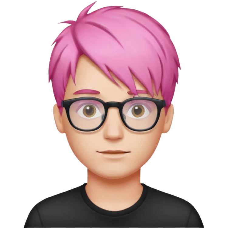 pink haired guy with rectangle glassess emoji