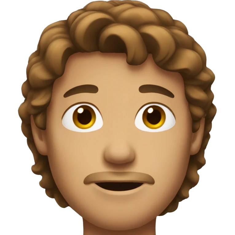 male with brown hair emoji