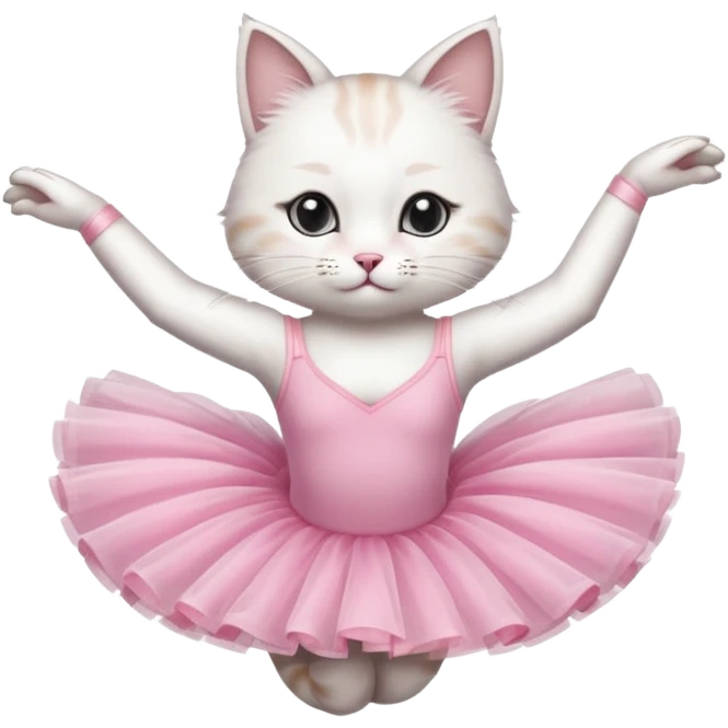 A cat doing ballet emoji