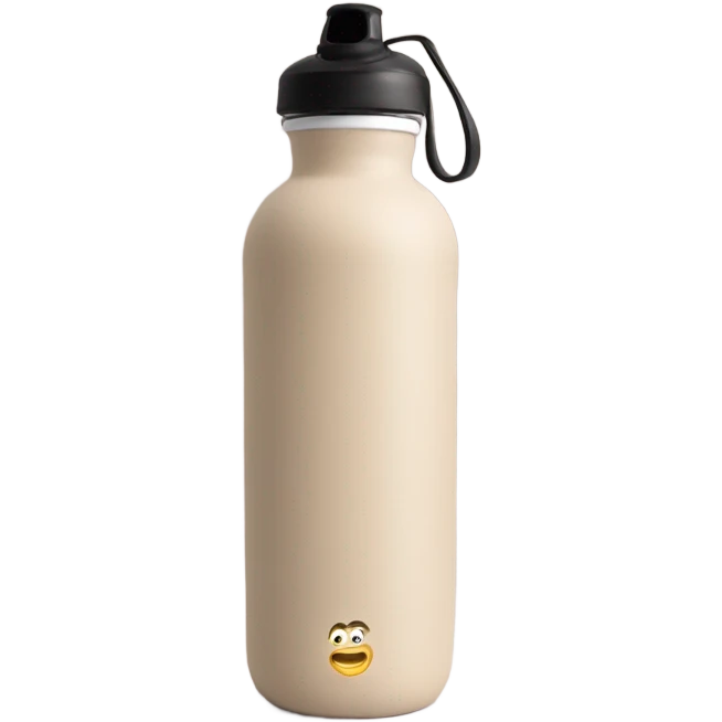 Beige plain cute Gym water bottle emoji