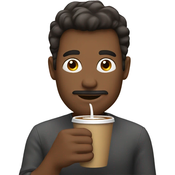 Man drinking coffee emoji