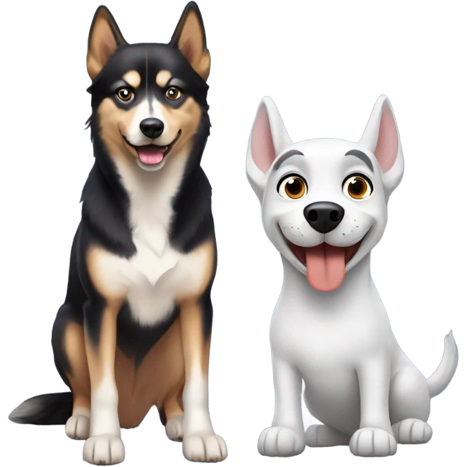 Husky with next to a dachshund  emoji
