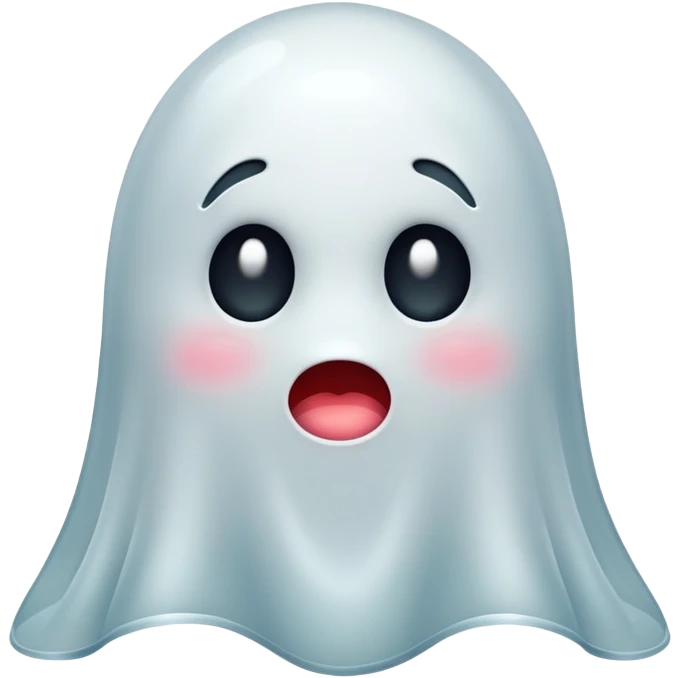 “Shy Ghost” Emoji – A transparent ghost with blushing cheeks, showing embarrassment or shyness. emoji