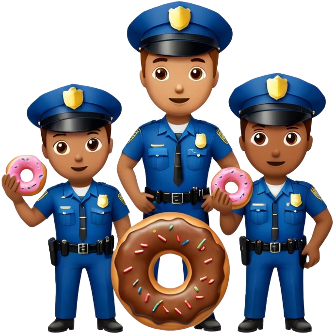 Police eating donuts emoji