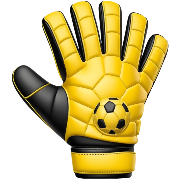 Soccer goalkeeper glove with padding and finger protection emoji