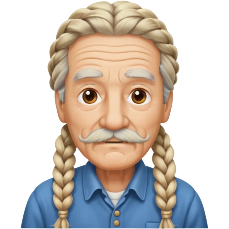 very old,  and mustached, haired, braided, emoji