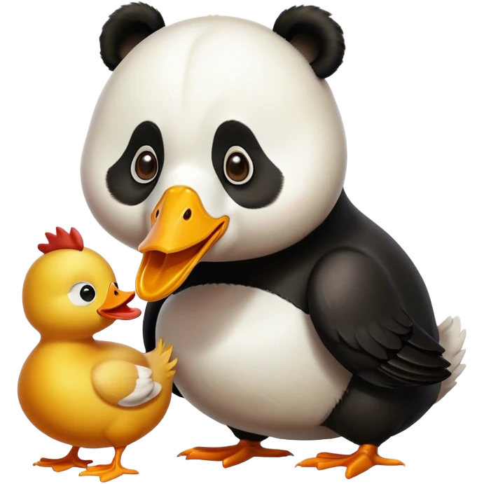 Panda eating a duck eating a chicken eating a bird emoji