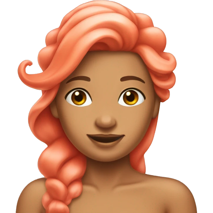 tanned mermaid with coral tail emoji