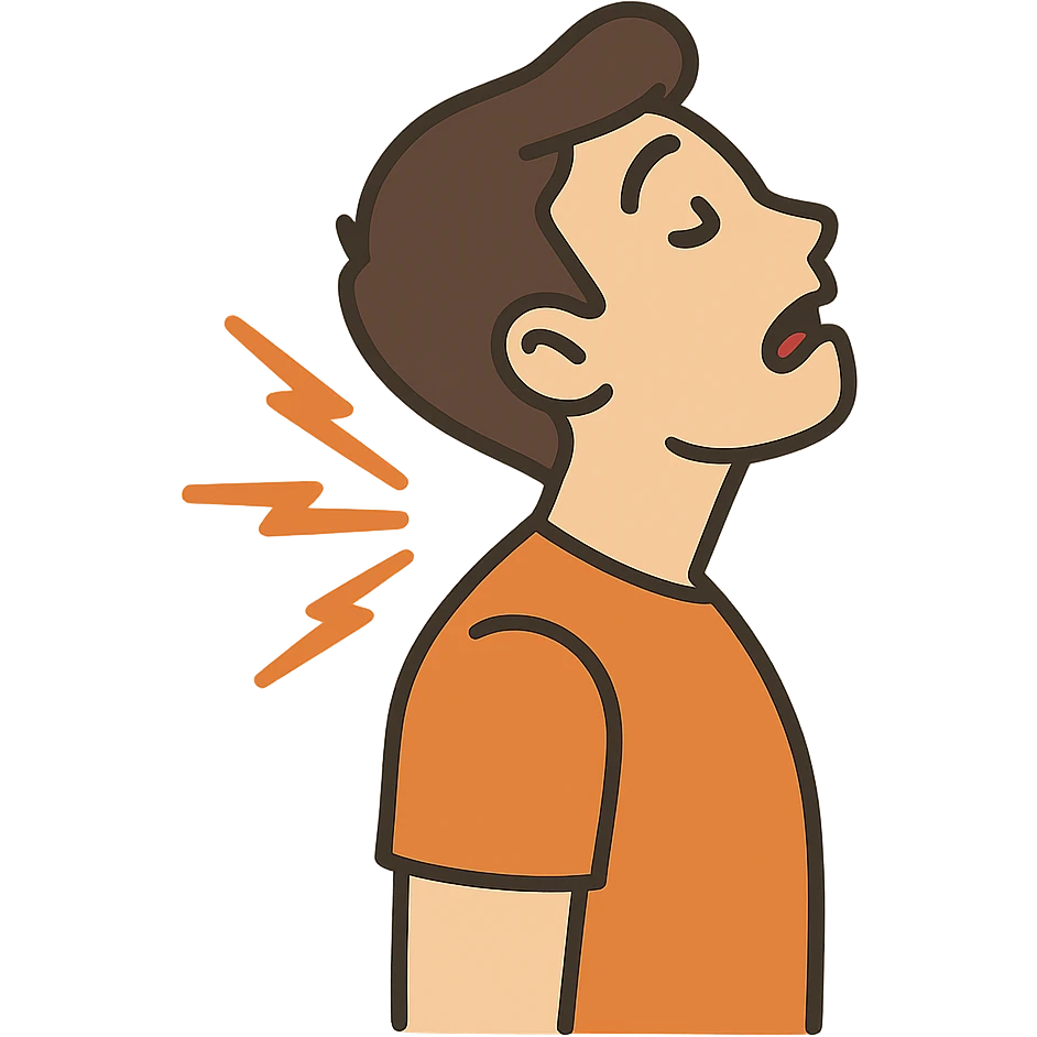 flat toon style of a person with head snapping back, whiplash emoji