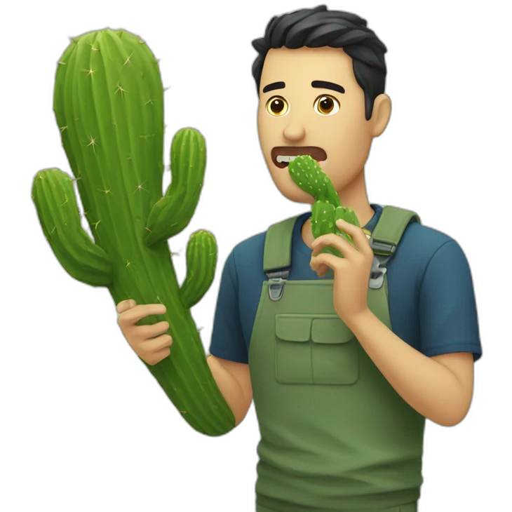 man eat cactus emoji