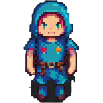 simple character in pixel art style emoji