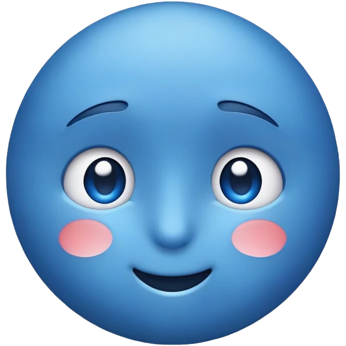 blue emoji blushing and looking up and to the right emoji
