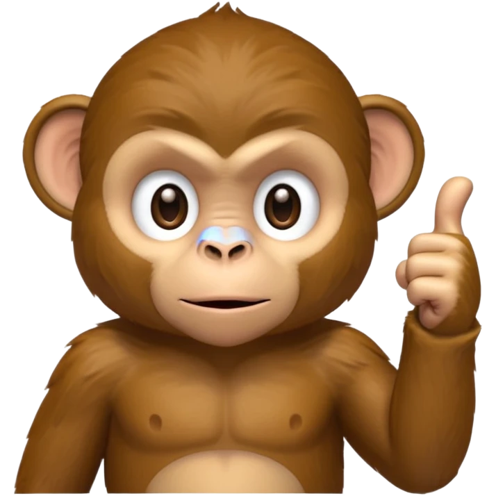 monkey with one thumbs down emoji