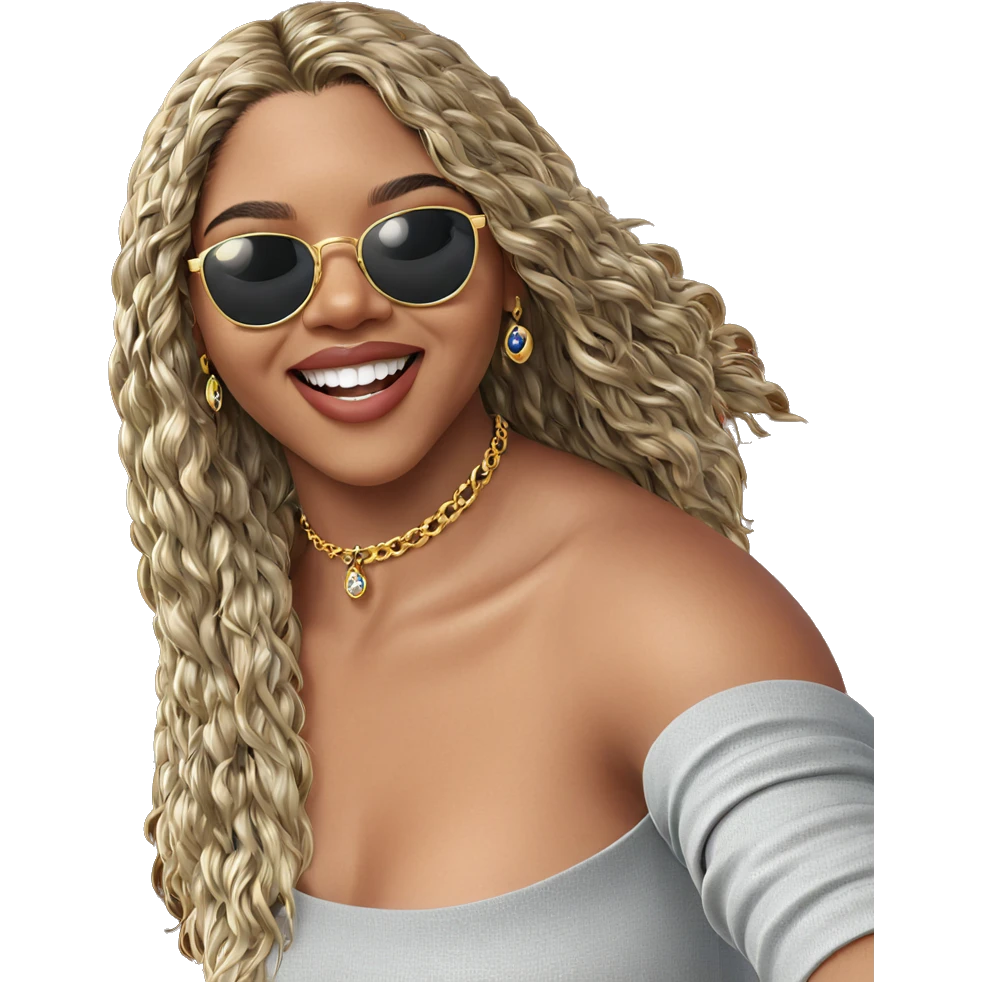 smiling girl with jewelry emoji