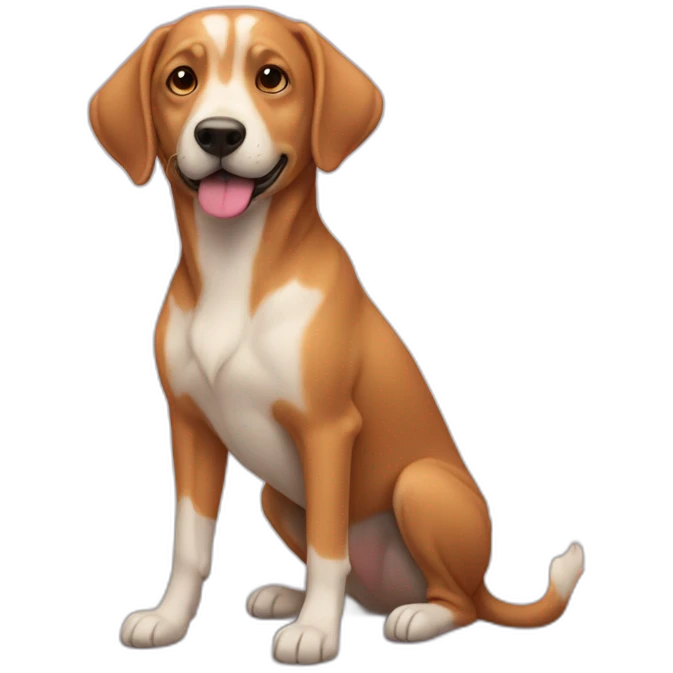 un chien qui fait un coeur emoji