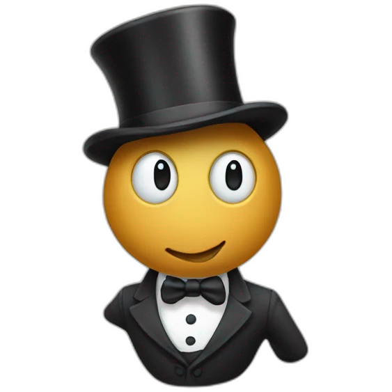  Cartoon peanut, still in the shell, wearing a top hat and a monocle emoji