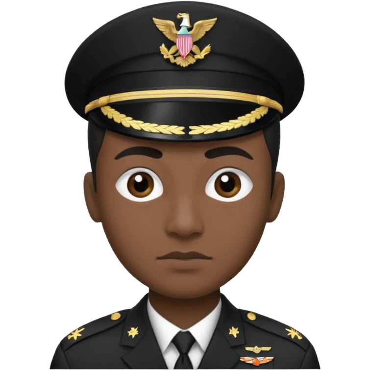 Uma pessoa, preto e branco, como se fosse as televisões de antigamente sem cor. Corte tipo militar, com duas sobrancelhas com risquinhos emoji