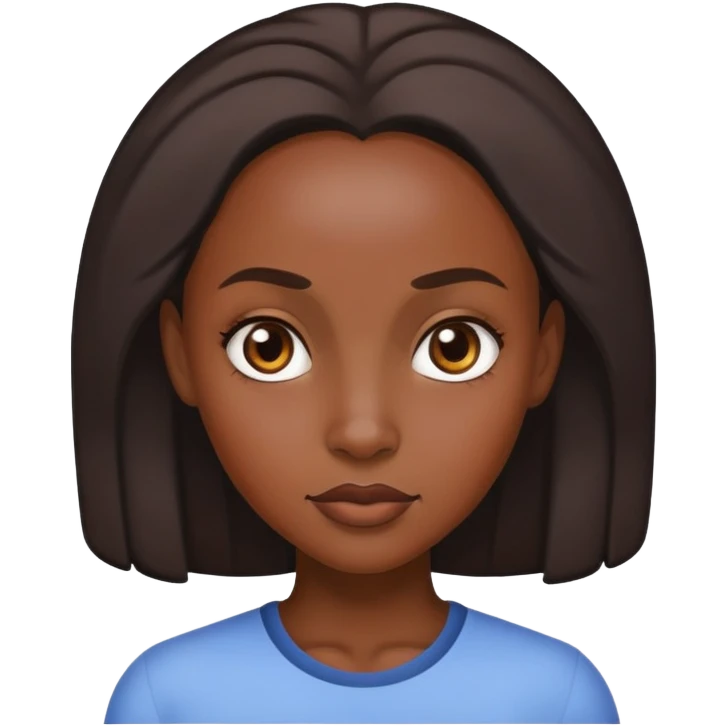Black woman with big forehead emoji