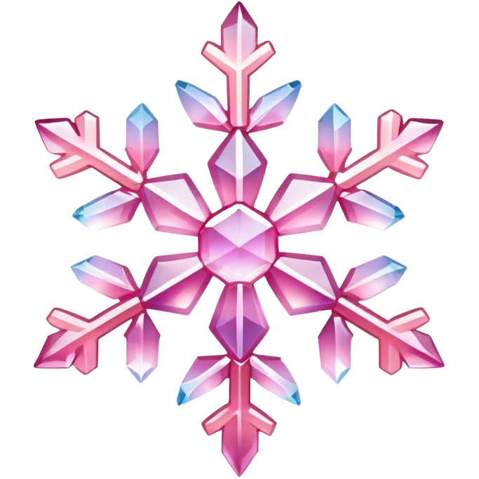 Gradient Pastel Pink crystal gemstone snowflake  emoji