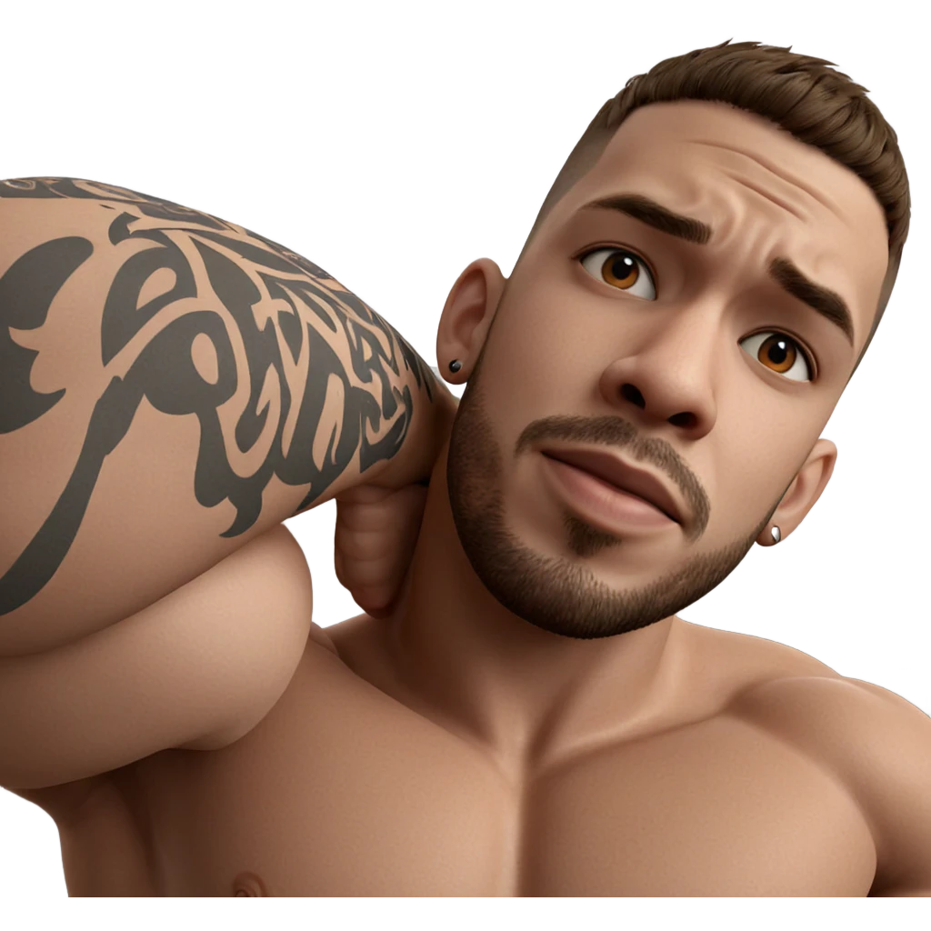 muscular boys with tattoos emoji