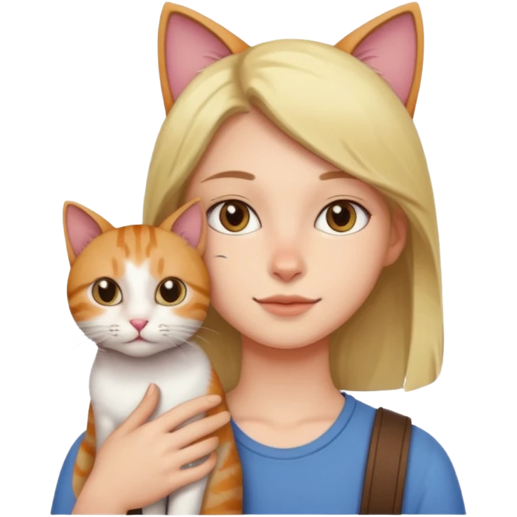 person with cat on their shoulder emoji