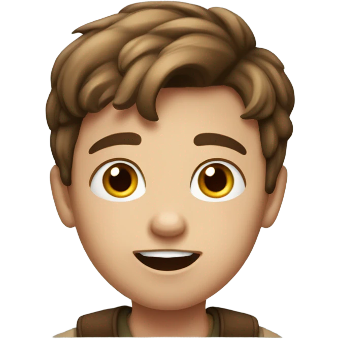 realistic meme of brown-haired boy emoji