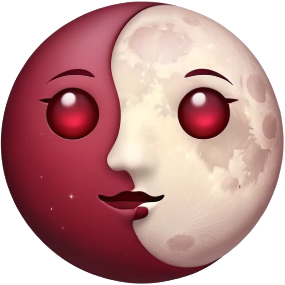 burgundy moon emoji