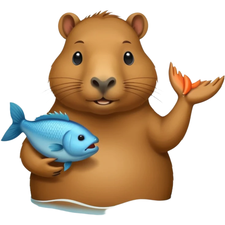 Capybara with a fish emoji