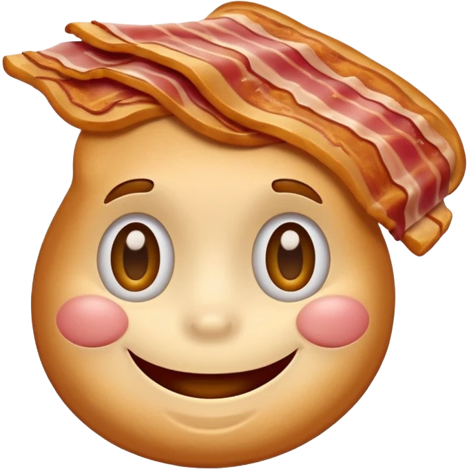 Cartoon streaky bacon with facial expression  emoji