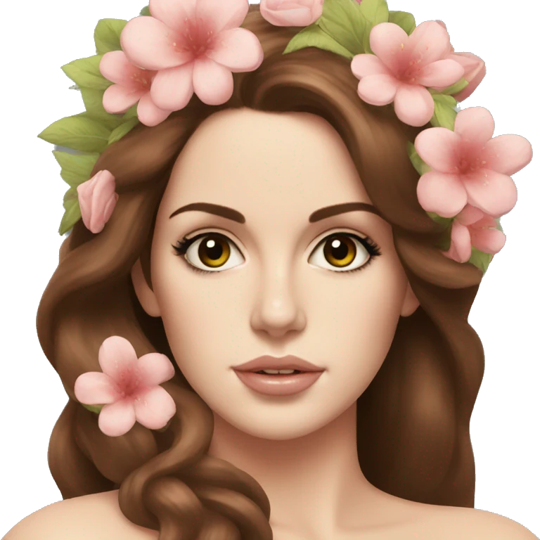 lana del rey with flowers in her hair emoji
