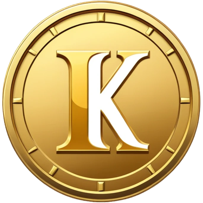 Kaspa cryptocurrency coin with the letter K logo emoji