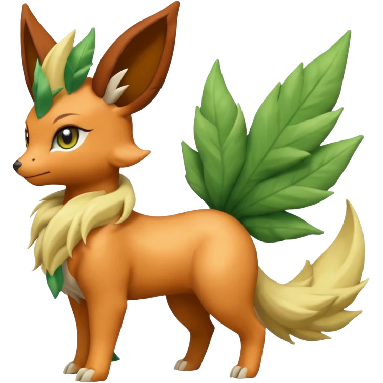 Vulpix-Amaura-Leafeon-Fakémon-Digimon-fusion (full body) emoji