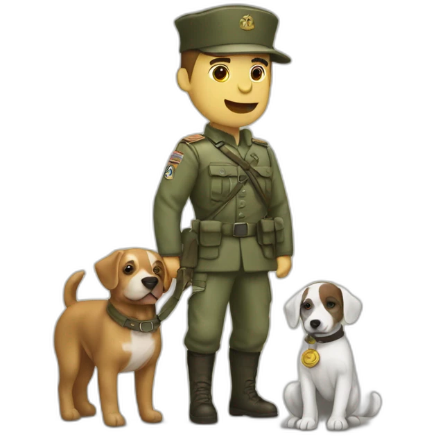 Soldado con perro emoji