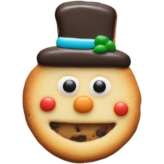 Snowman face cookie emoji