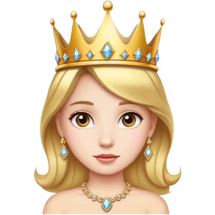 realistic portrait of girl wearing a princess crown emoji
