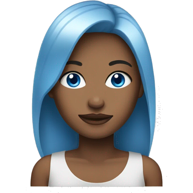 Woman with a blue eyes emoji