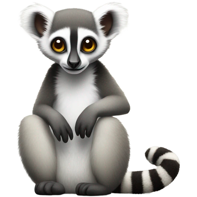 cute lemur with long tail emoji