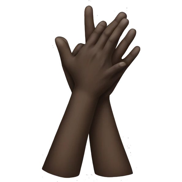 two black crossed hands emoji