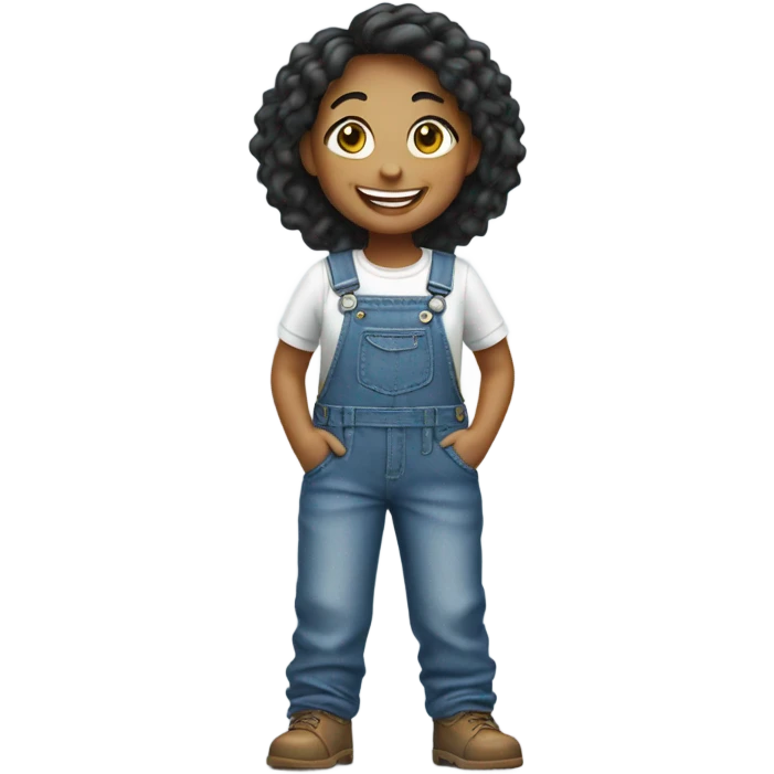 smiling girl in overalls emoji