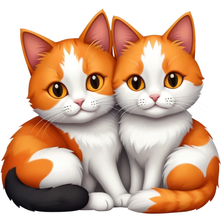 two cats cuddling together emoji