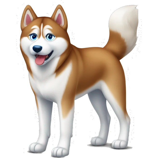 Red Siberian husky with blue eyes full body  emoji