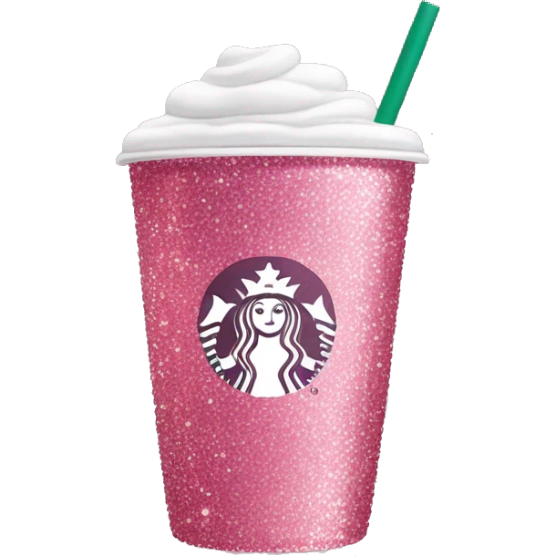 Sparkling pink starbucks coffee  emoji