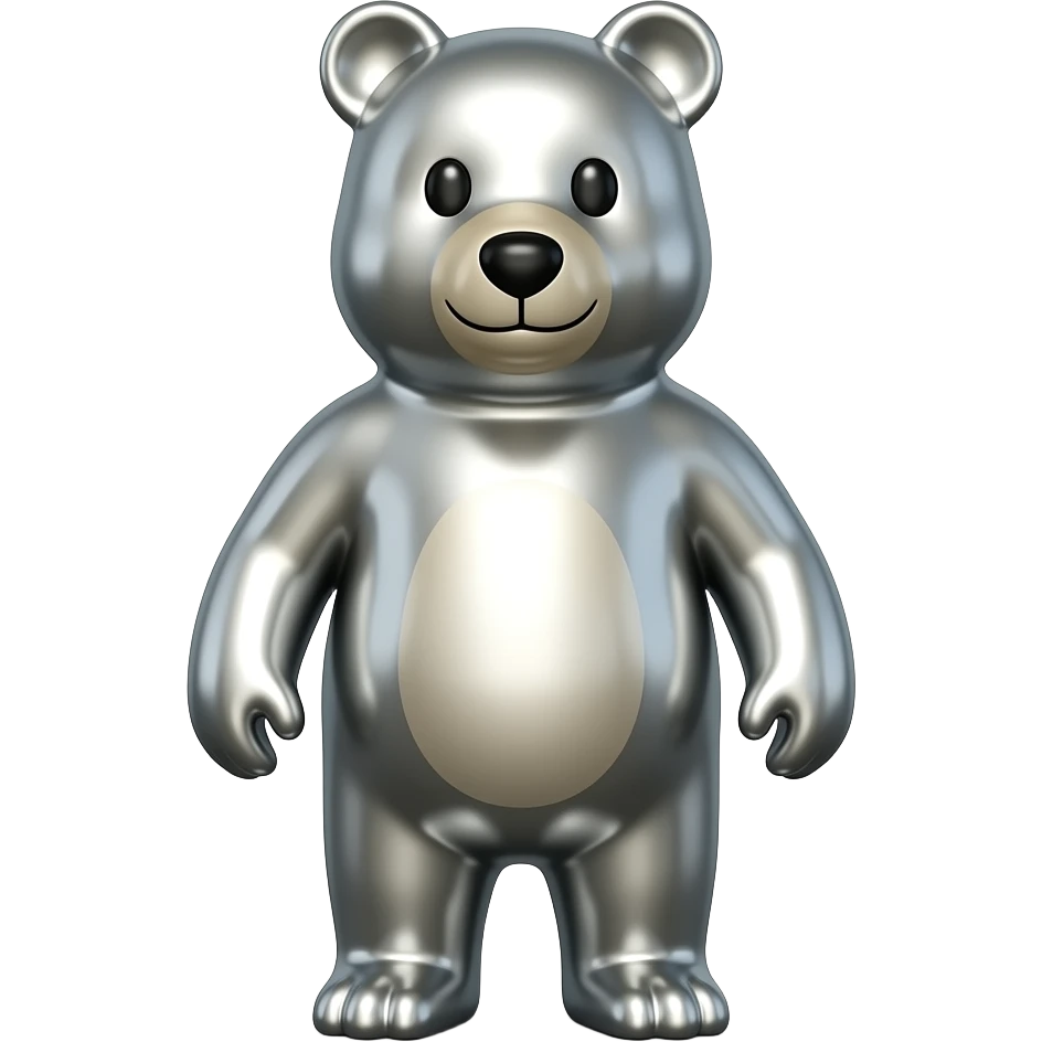 Metallic bear emoji