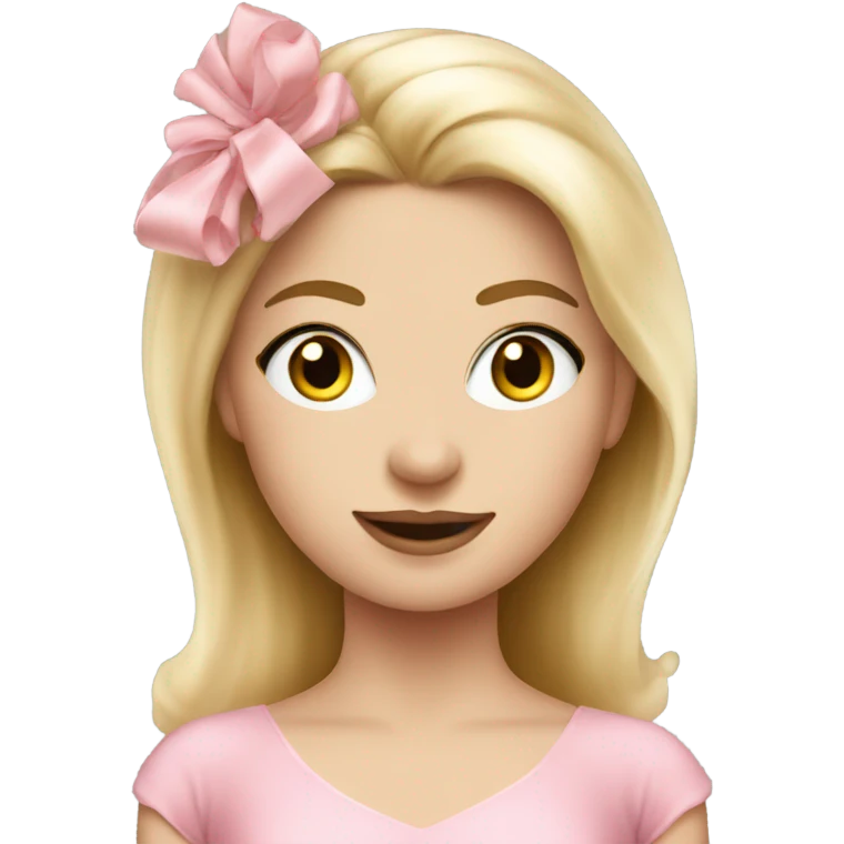 Beautiful blonde ballerina in pink  emoji