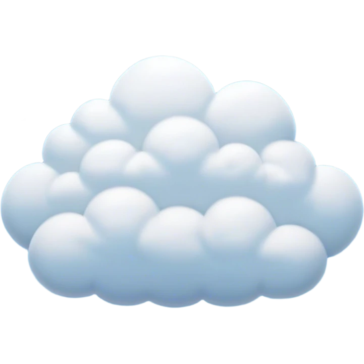 Cinematic Realistic Cumulus Emoji, Big and puffy, with cotton-like clouds floating in the clear blue sky. The rounded tops of the clouds glow with the light of the sun, while their soft, white texture adds a sense of calm and spaciousness. Soft glowing outline, capturing the essence of warmth, comfort, and peaceful skies in a perfect cumulus cloud! emoji