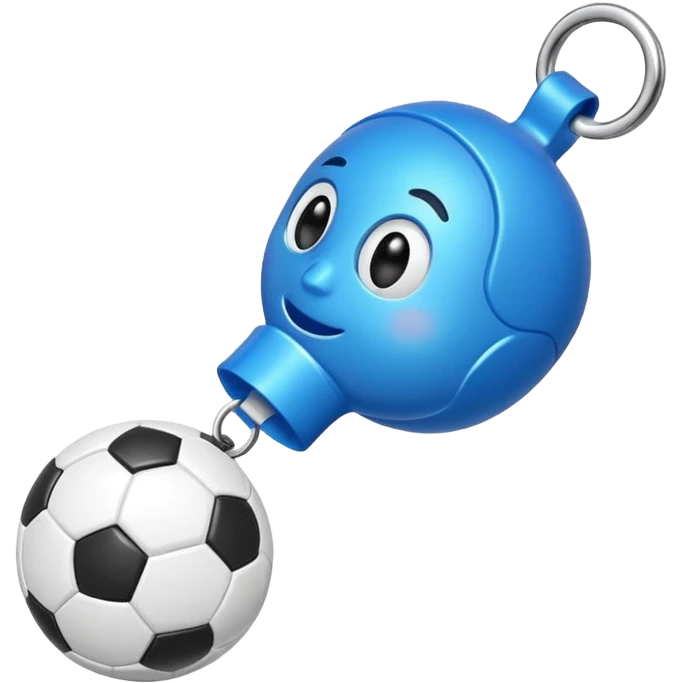 Soccer whistle in blue emoji