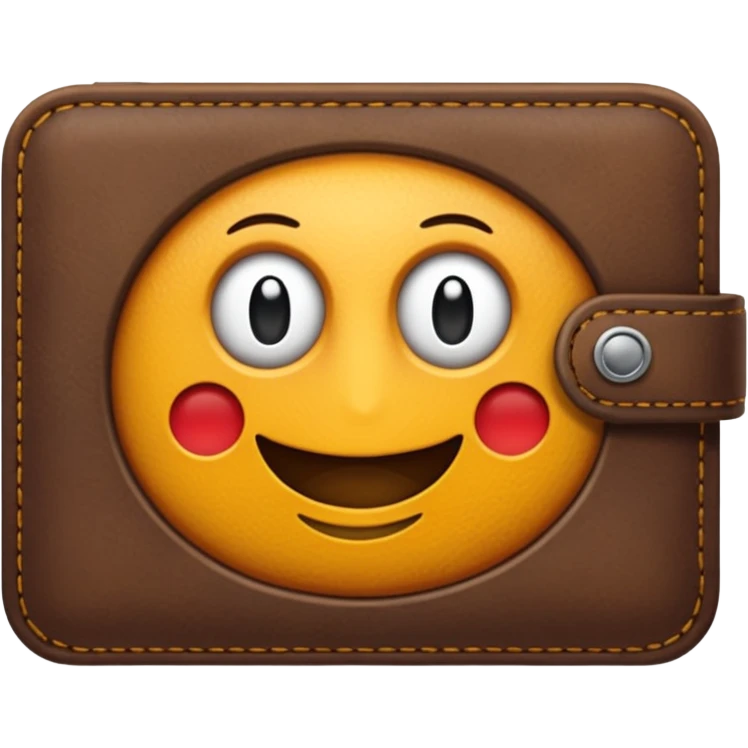 Billetera con un simbolo de manos agarradas en el medio emoji